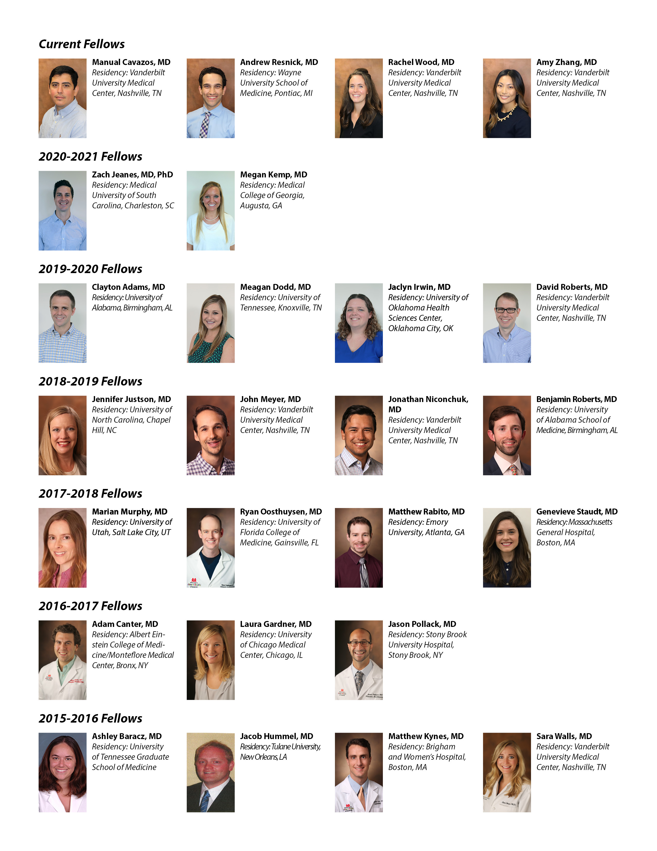 Pediatric Anesthesiology Fellowship Department of Anesthesiology